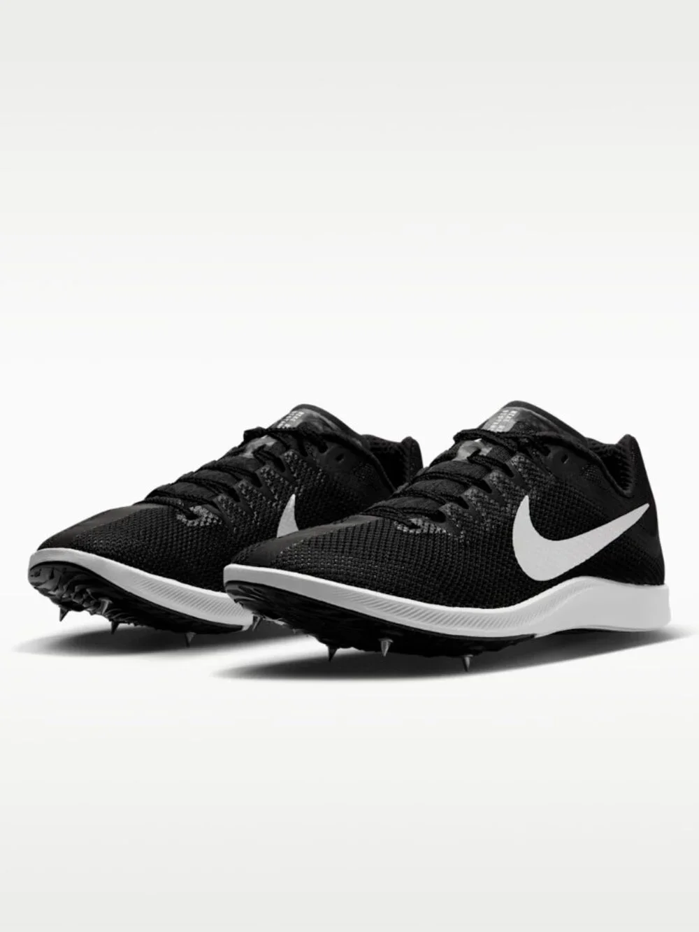Nike Rival Distance Track & Field Black Silver Swoosh Athletic Spike Shoes 6